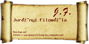 Jurányi Filoméla névjegykártya